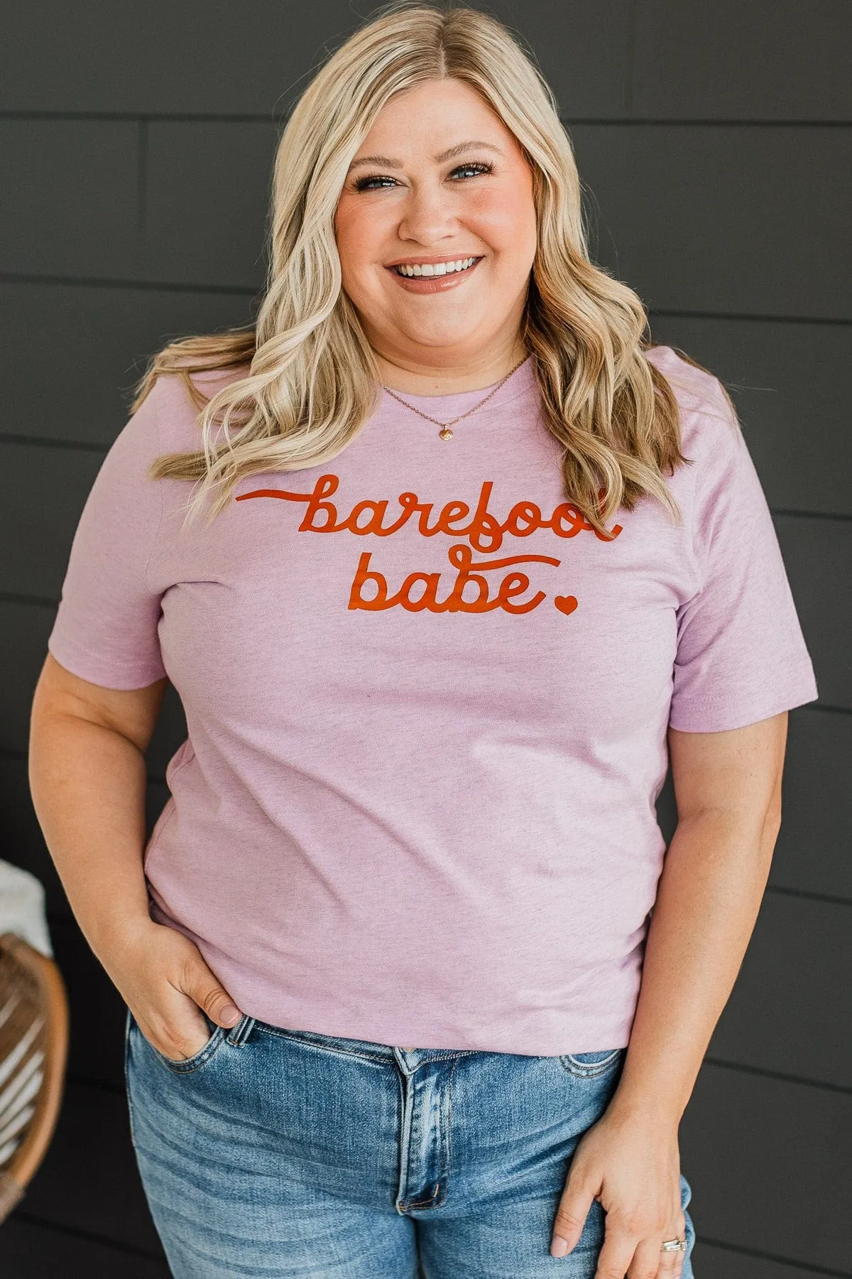 "Barefoot Babe" Graphic Tee- Lilac