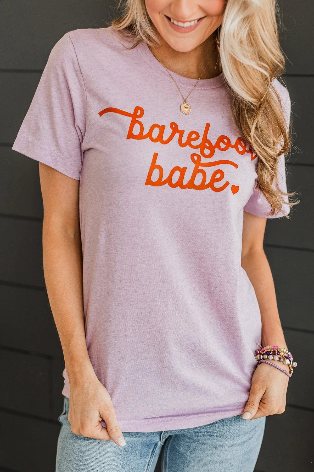 "Barefoot Babe" Graphic Tee- Lilac