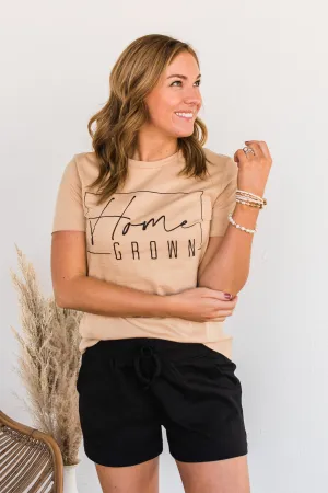 "Home Grown" Graphic Tee- Tan