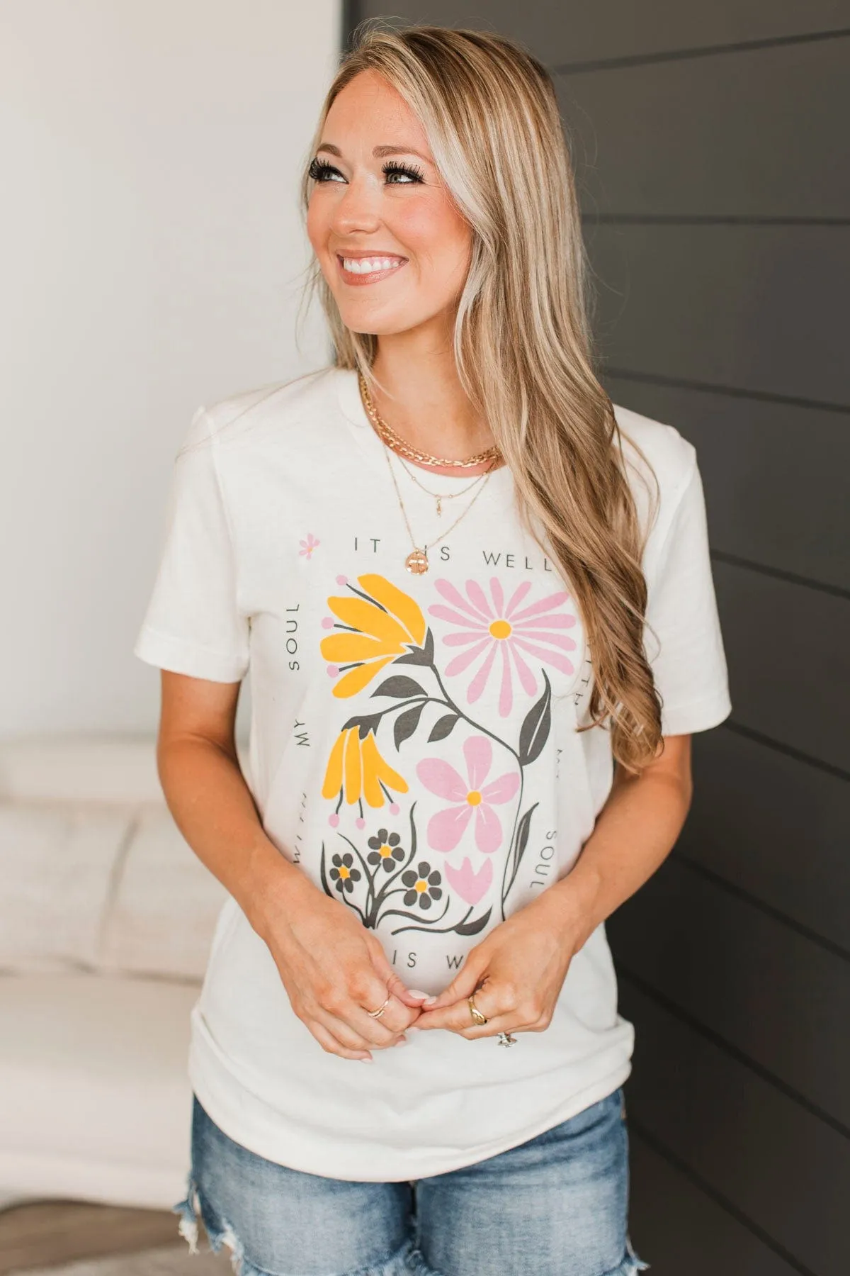 "It Is Well With My Soul" Graphic Tee- Vintage White