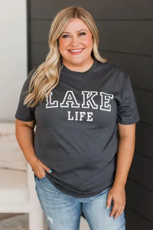 "Lake Life" Graphic Tee- Charcoal