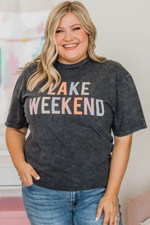 "Lake Weekend" Graphic Tee- Vintage Black
