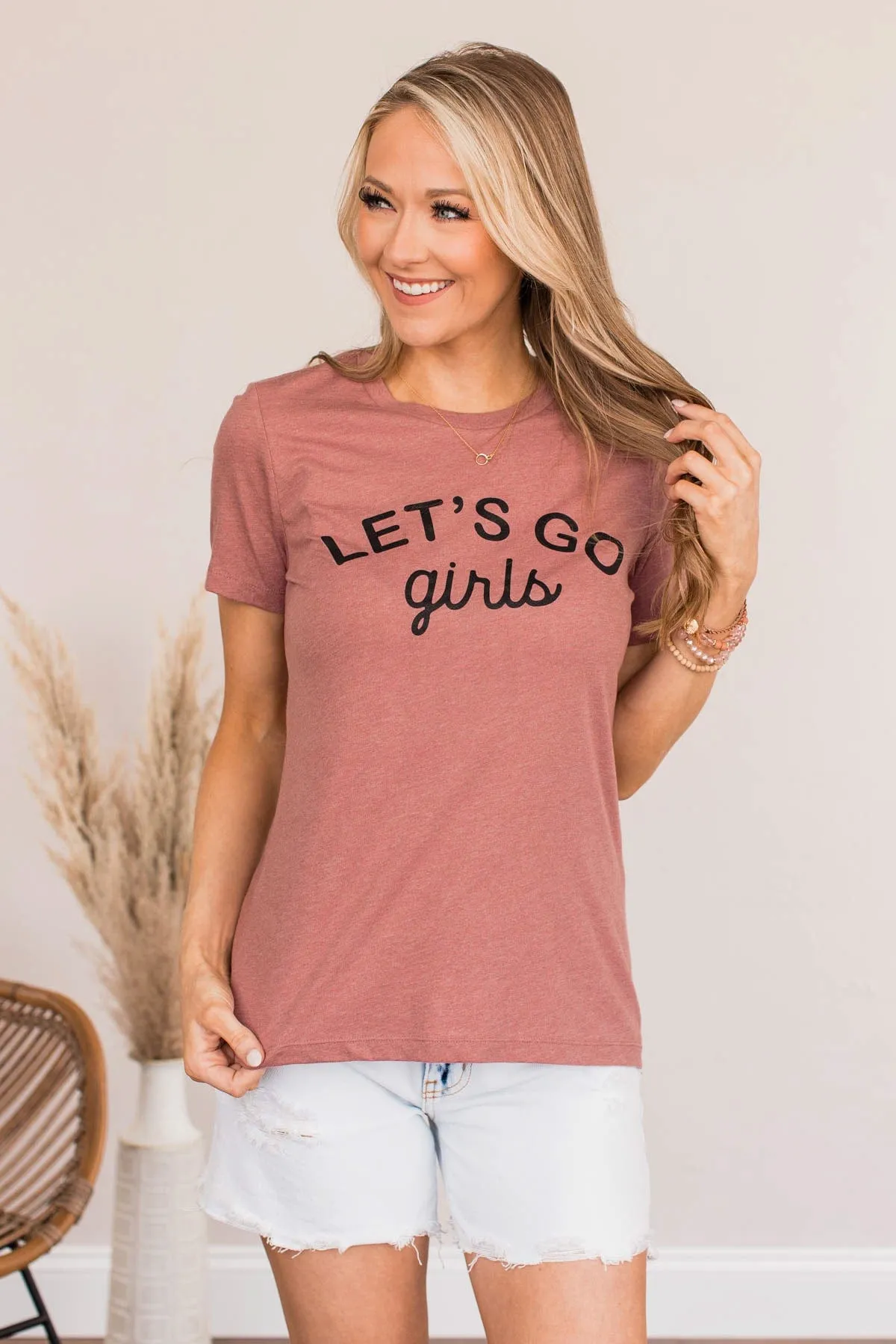 "Let's Go Girls" Graphic Tee- Mauve