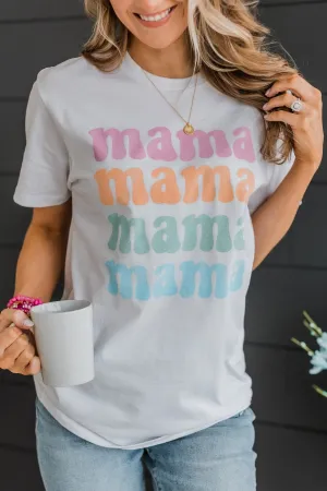 "Mama" Graphic Tee- White