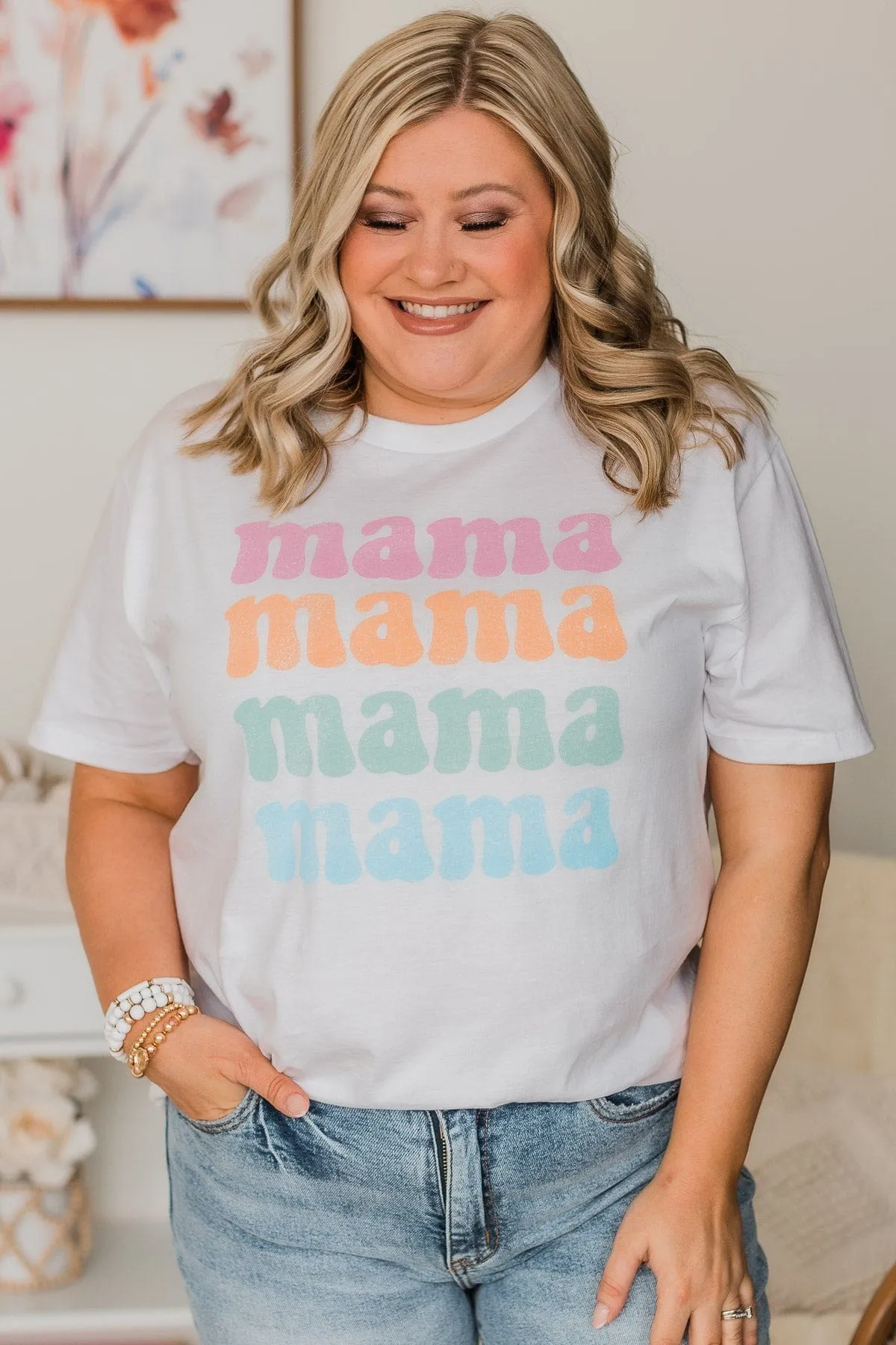 "Mama" Graphic Tee- White