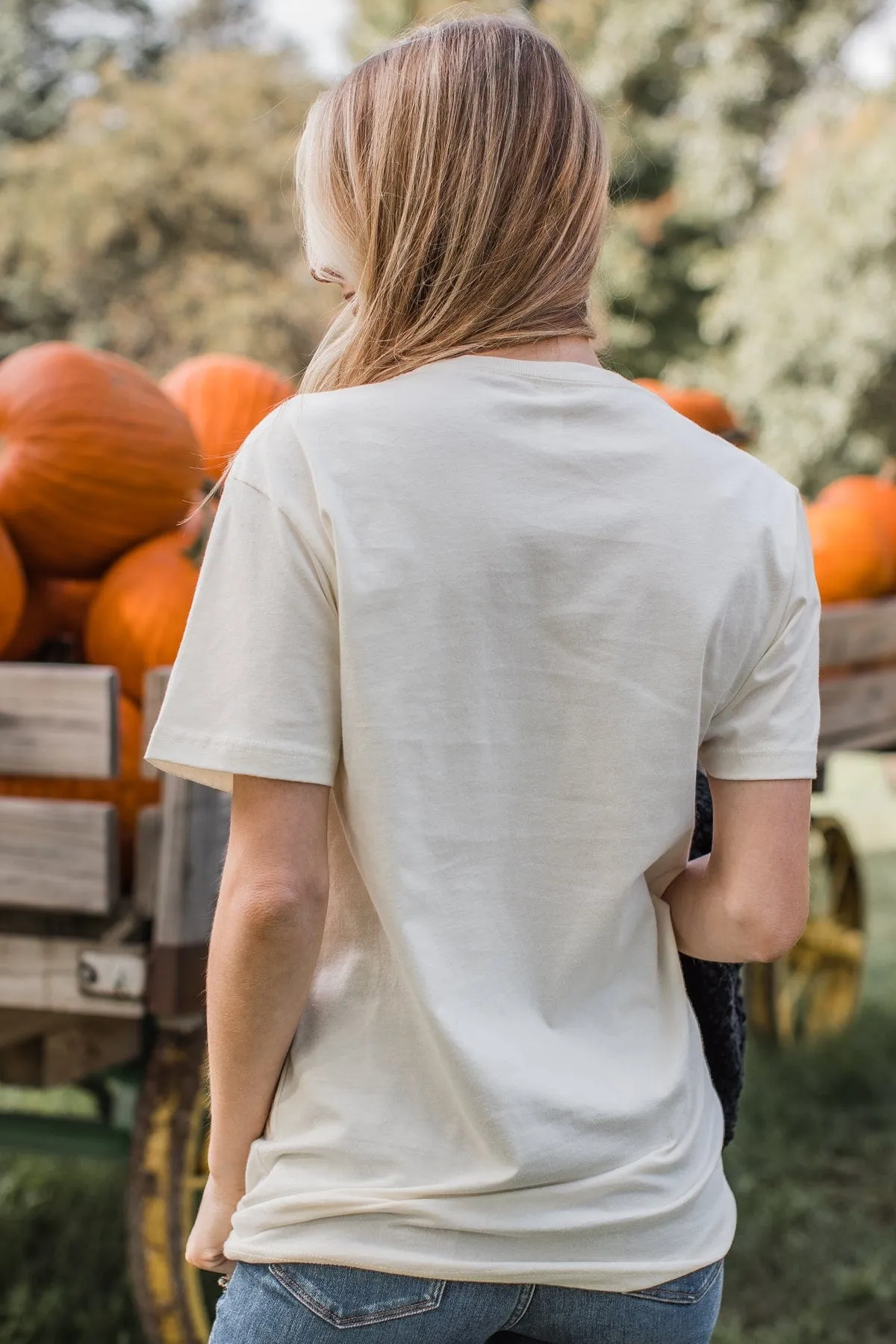 "Pumpkin Harvest" Graphic Tee- Cream