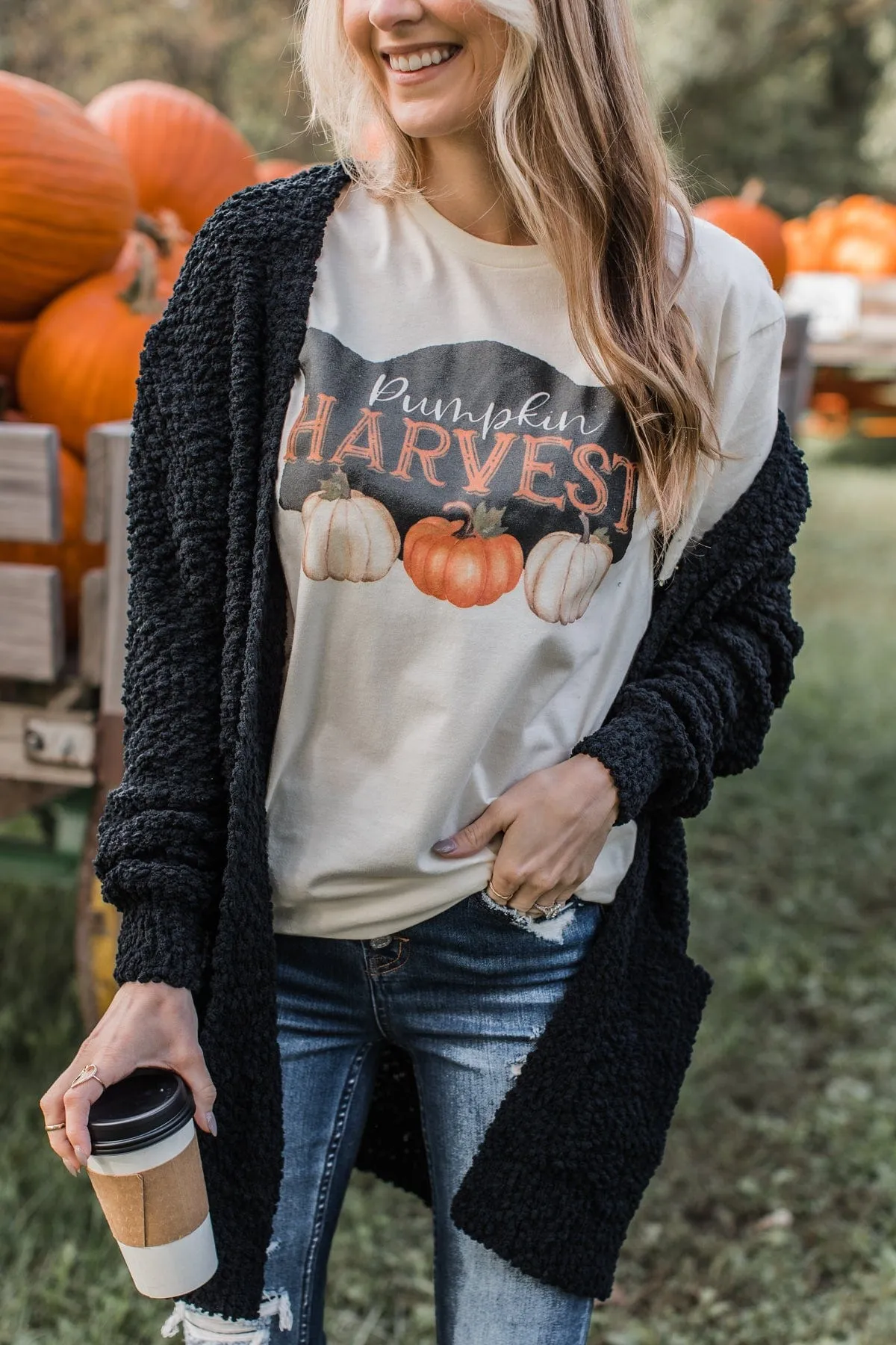 "Pumpkin Harvest" Graphic Tee- Cream