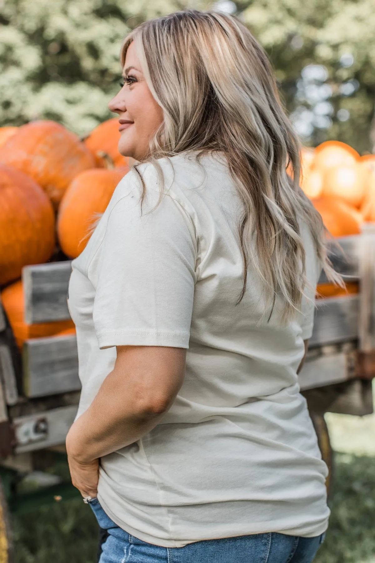 "Pumpkin Harvest" Graphic Tee- Cream