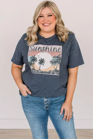 "Sunshine State Of Mind" Graphic Tee- Navy