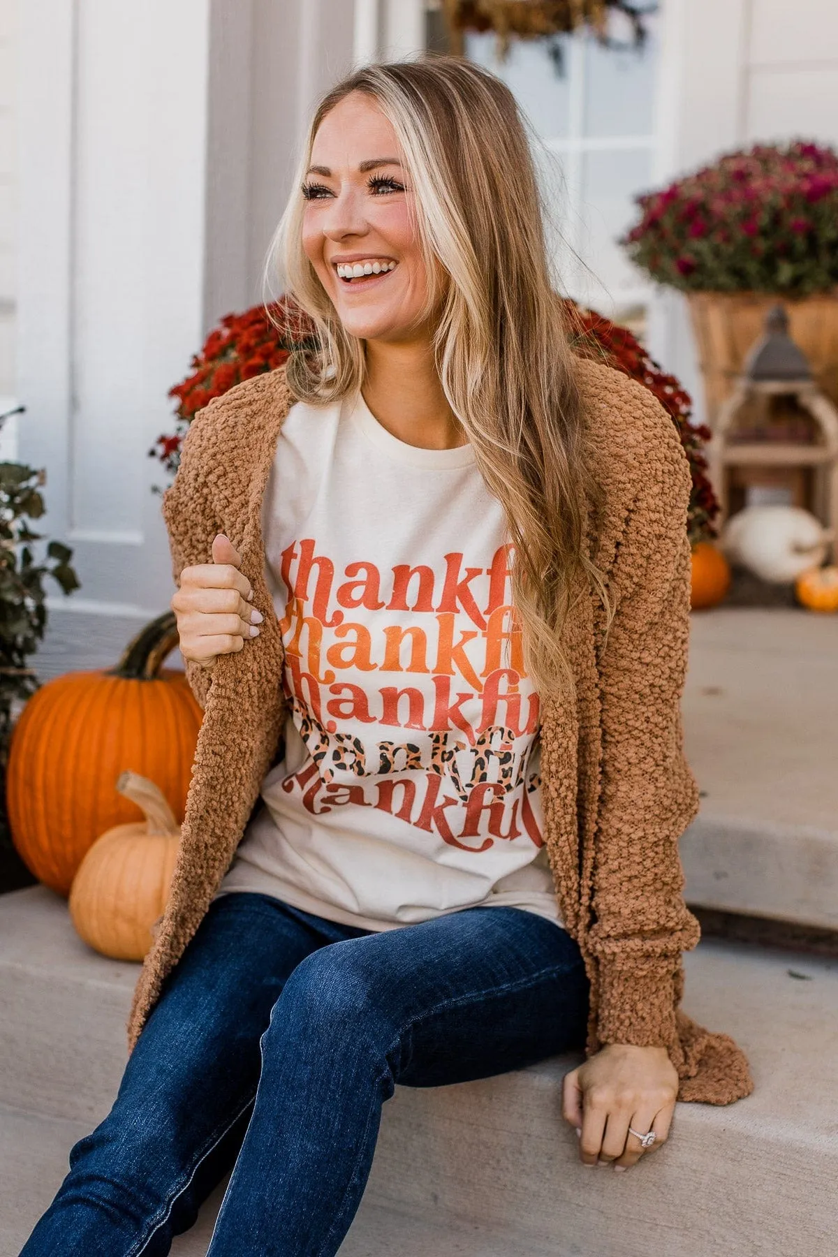 "Thankful" Graphic Tee- Cream
