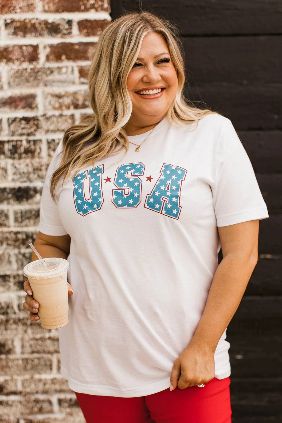 "USA" Graphic Tee- White
