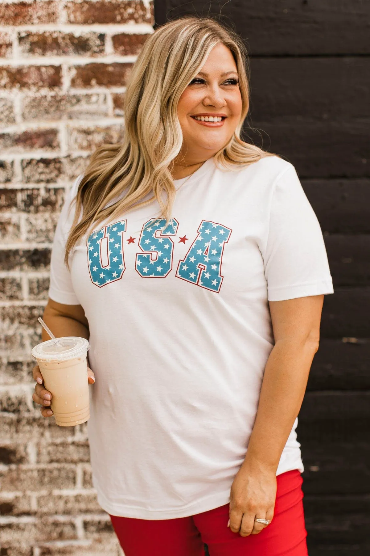 "USA" Graphic Tee- White