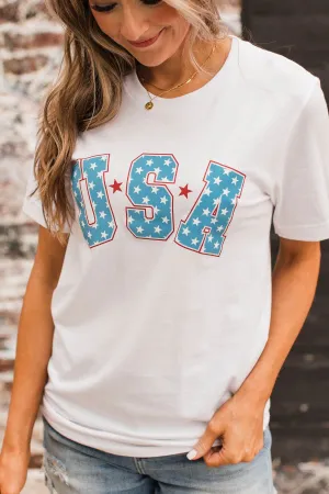 "USA" Graphic Tee- White