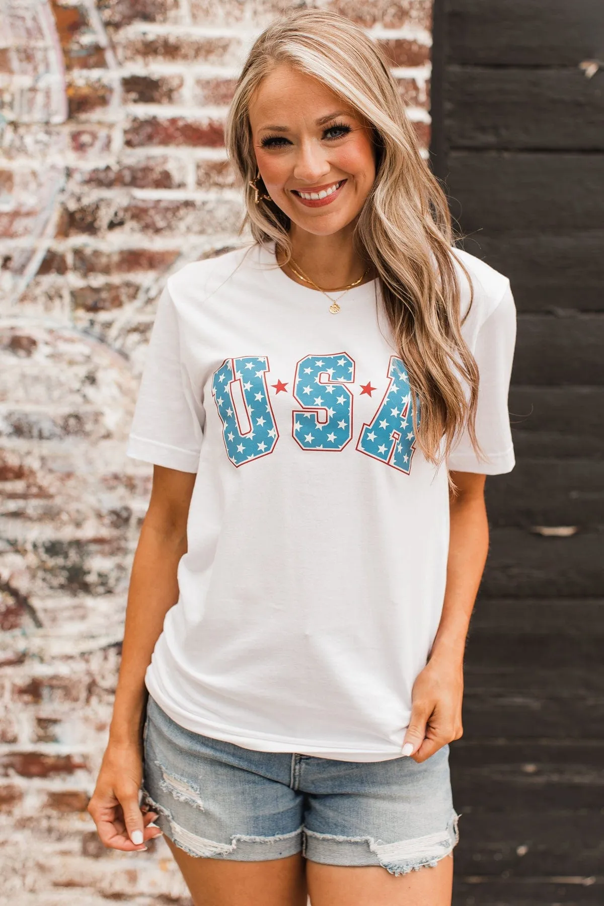 "USA" Graphic Tee- White