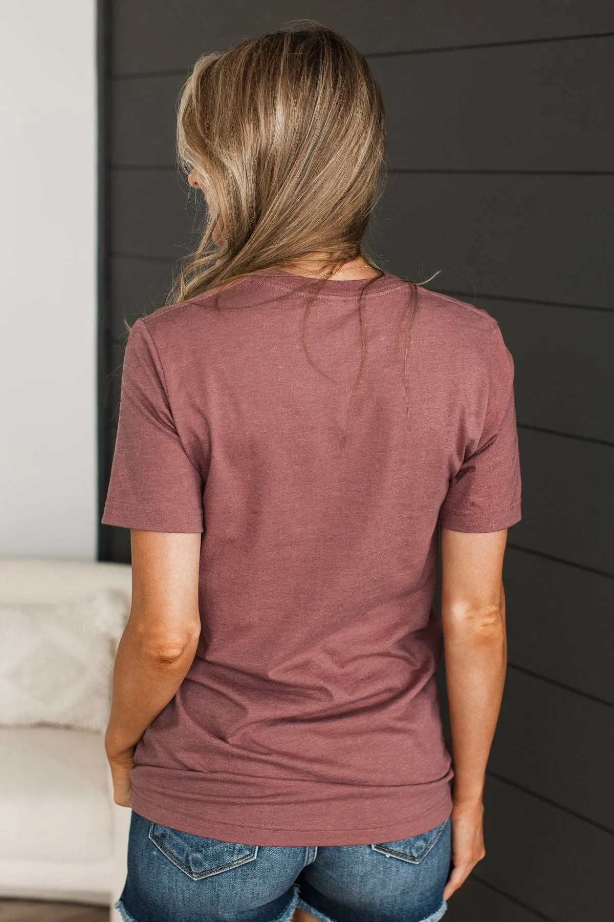 "Weekends. Coffee. & Dogs" Graphic Tee- Dark Mauve