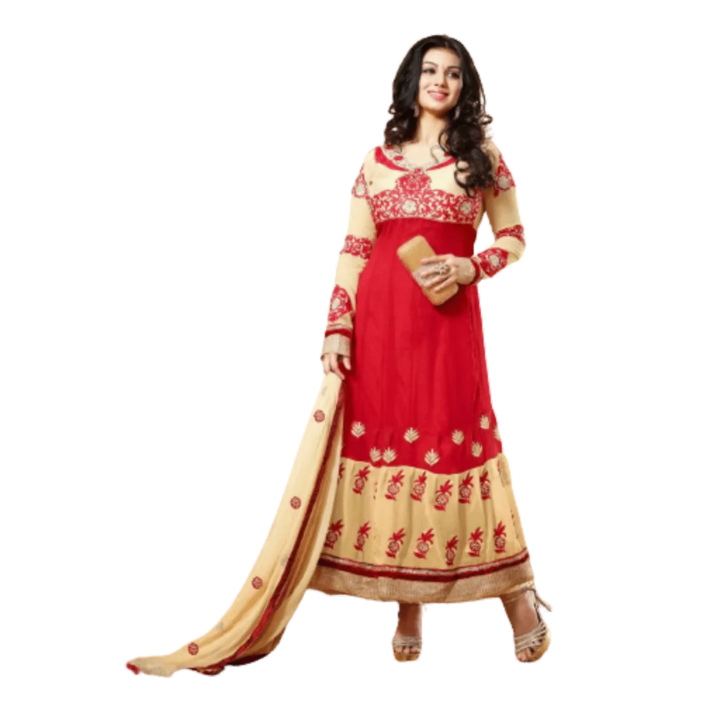 Red Colored Modern Georgette Party Wear Designer Salwar Suit Fm-15002