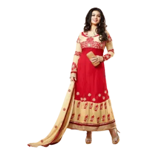 Red Colored Modern Georgette Party Wear Designer Salwar Suit Fm-15002