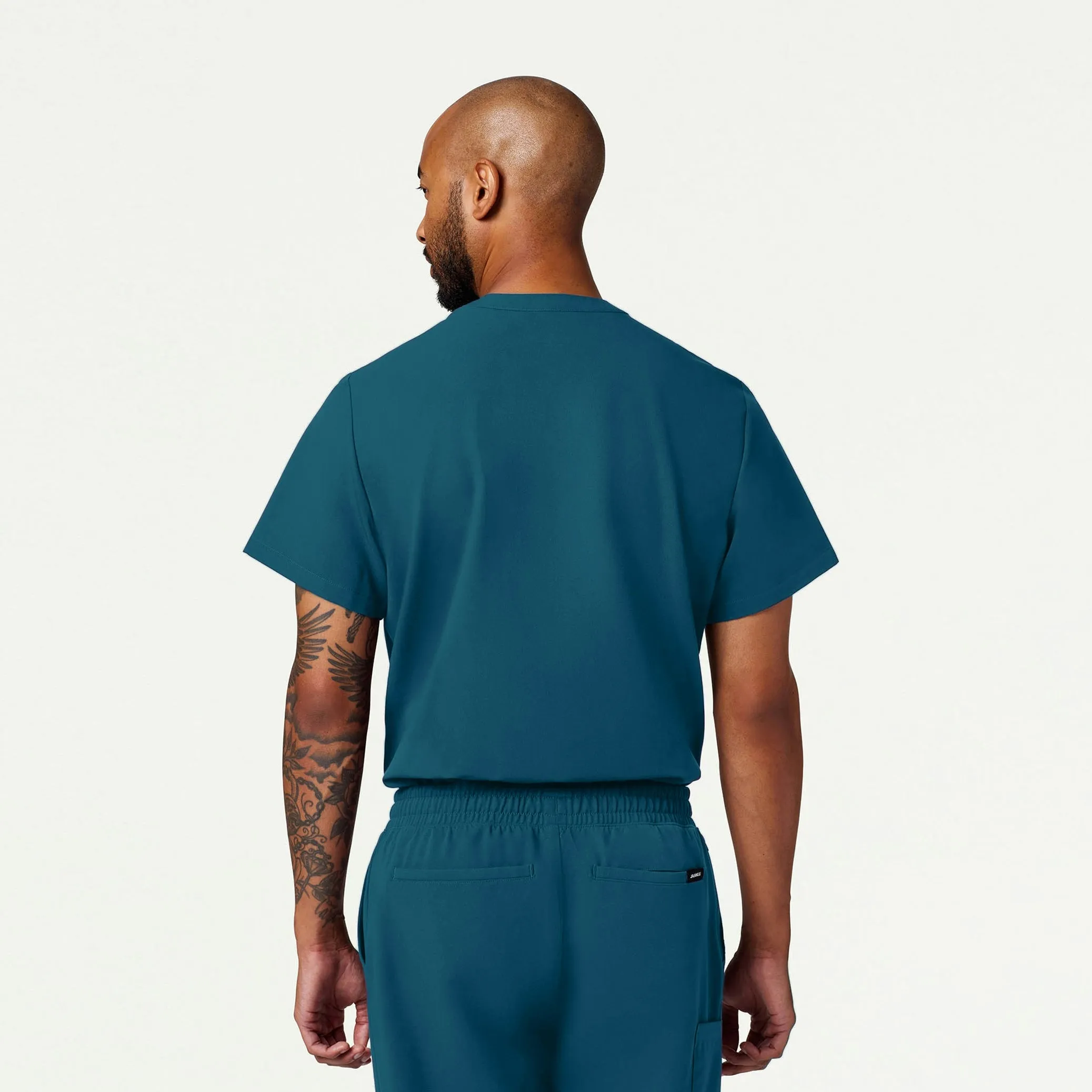 Reeve Henley Scrub Top - Caribbean Blue