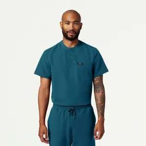 Reeve Henley Scrub Top - Caribbean Blue