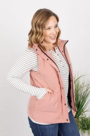 Remy Zip Up Vest - Pink