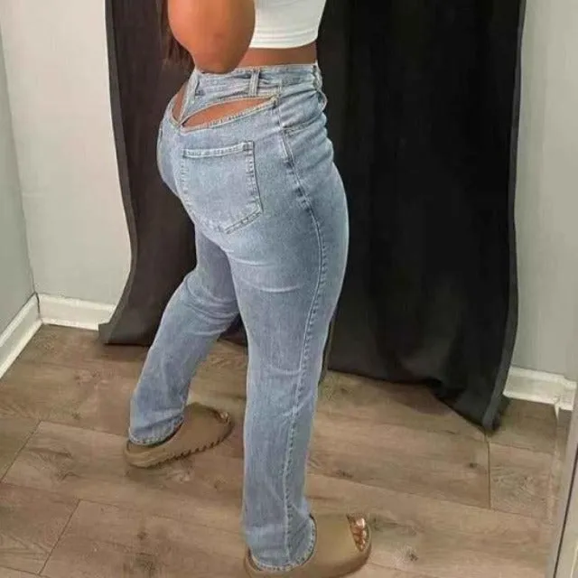 Retro Skinny Cut Out Pencil Denim Jeans