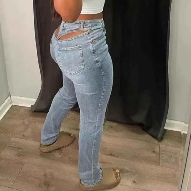 Retro Skinny Cut Out Pencil Denim Jeans