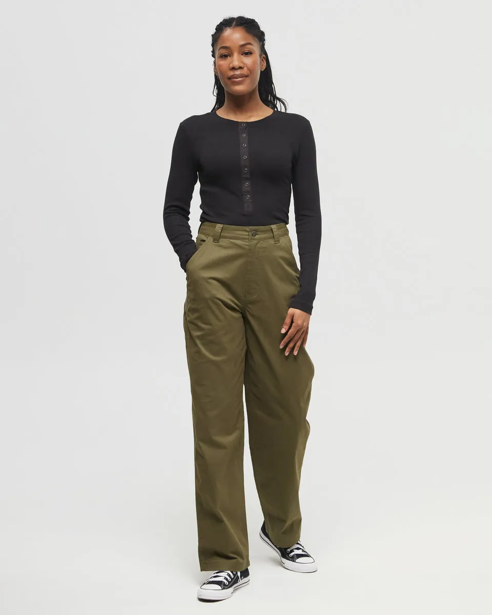 Rib Snap Placket Henley
