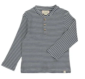 Ribbed Navy Stripe Henley