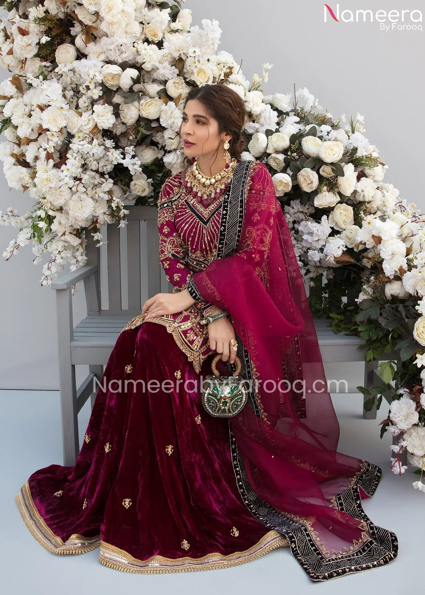 Royal Pakistani Sharara Suit for Wedding Wear #PN60
