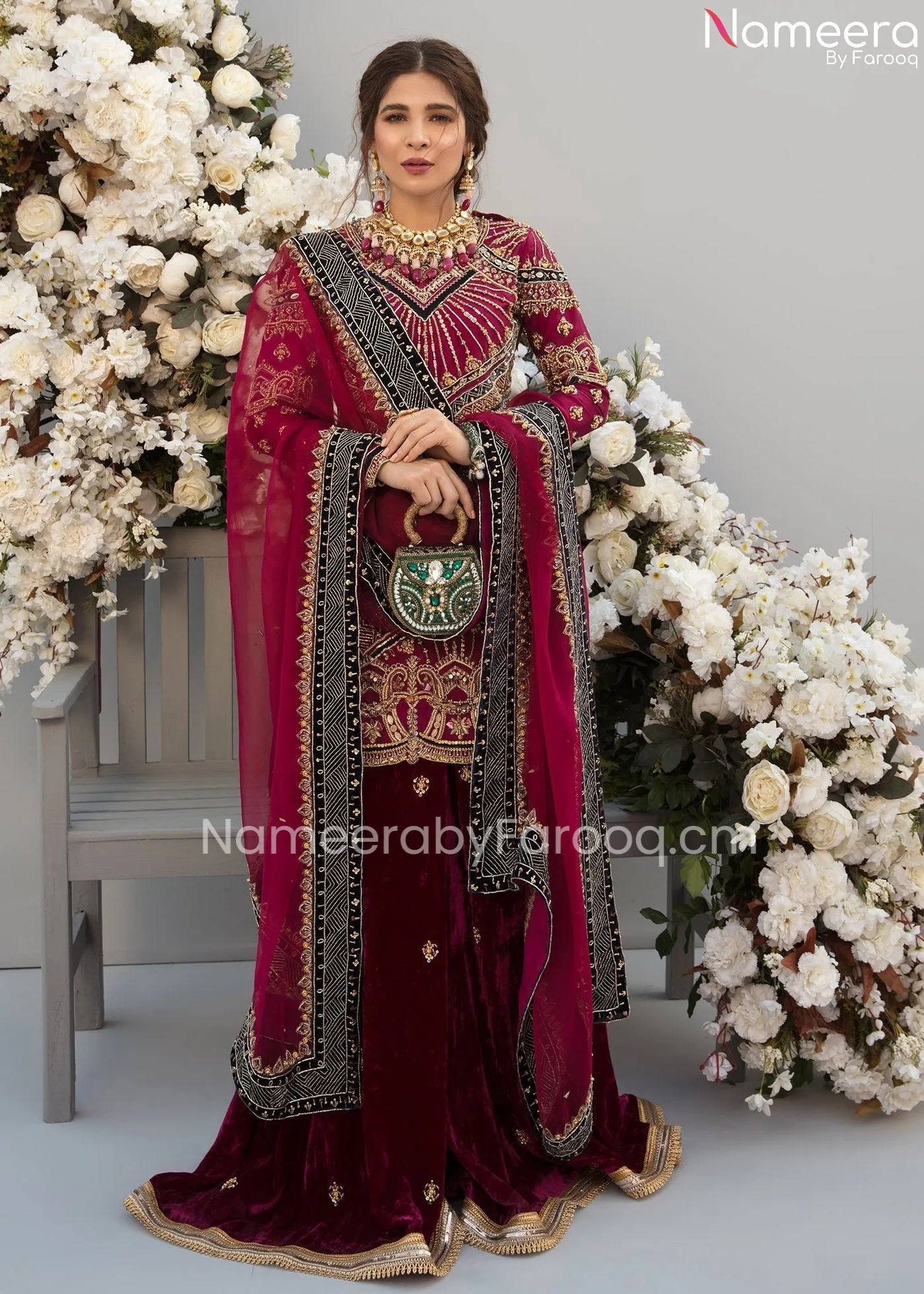 Royal Pakistani Sharara Suit for Wedding Wear #PN60