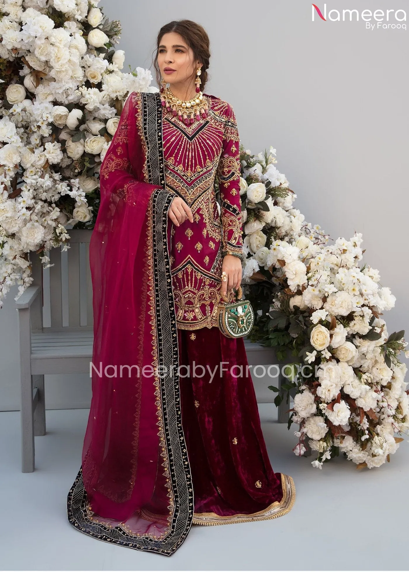 Royal Pakistani Sharara Suit for Wedding Wear #PN60