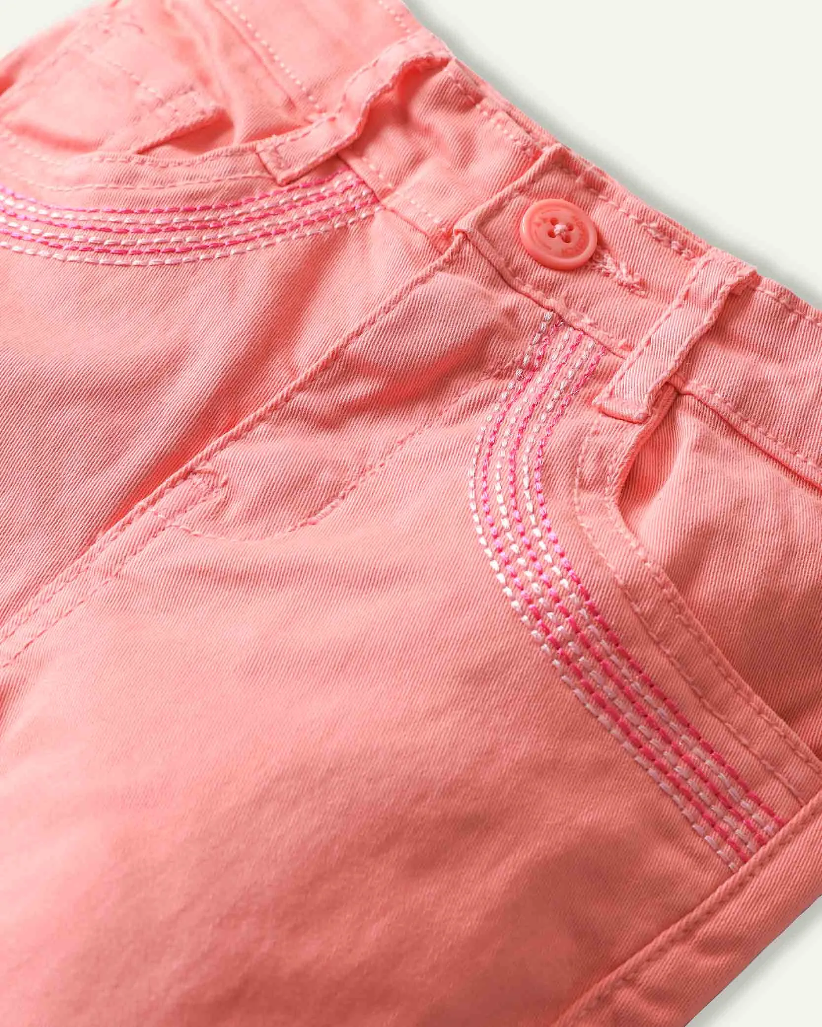 Run-Stitch Embroidered Pants