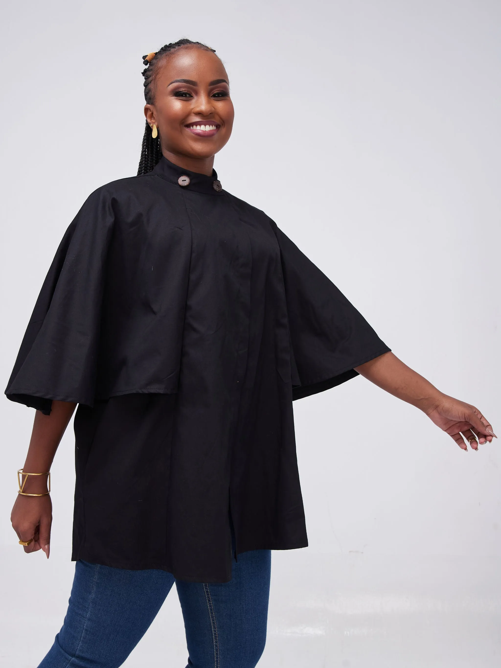 Safari Kaya Cape Sleeve Jacket - Black