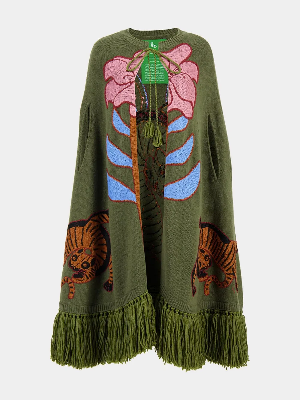 Saphire Duffel Bag Embroidered Knitted Cape