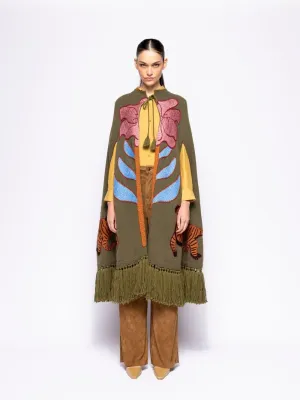 Saphire Duffel Bag Embroidered Knitted Cape