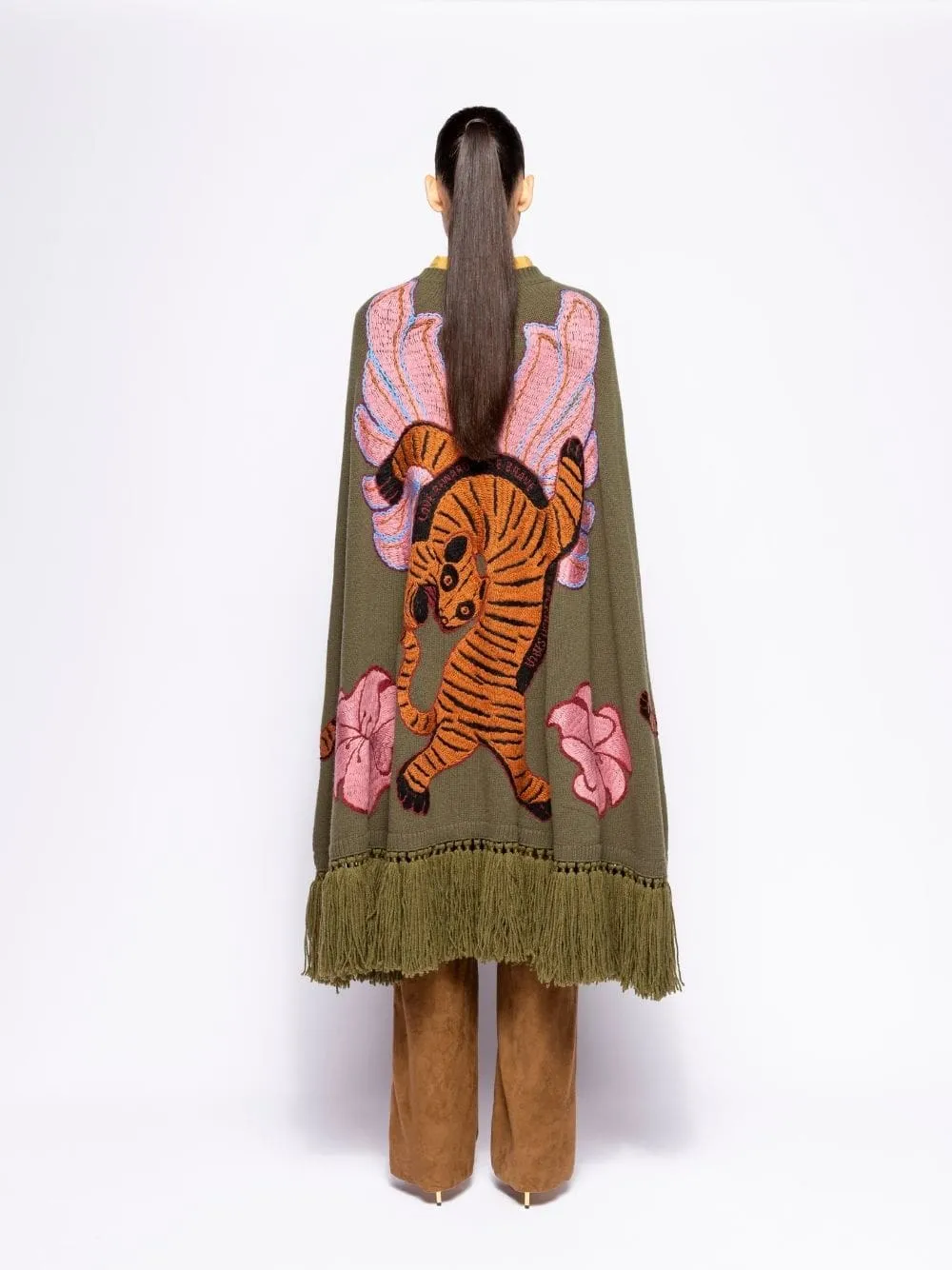 Saphire Duffel Bag Embroidered Knitted Cape