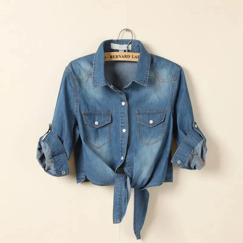 Sapphire | Casual Denim Cropped Top