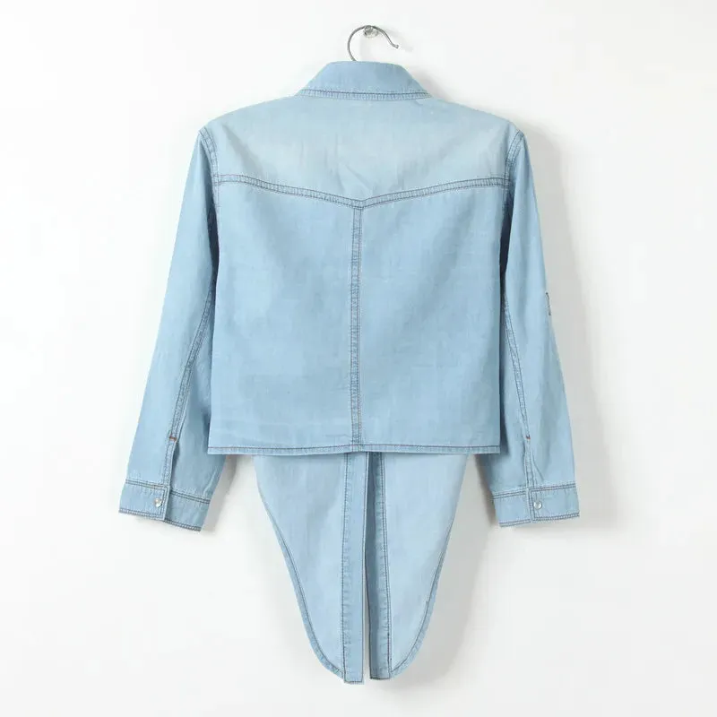 Sapphire | Casual Denim Cropped Top