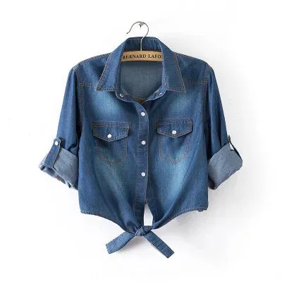 Sapphire | Casual Denim Cropped Top
