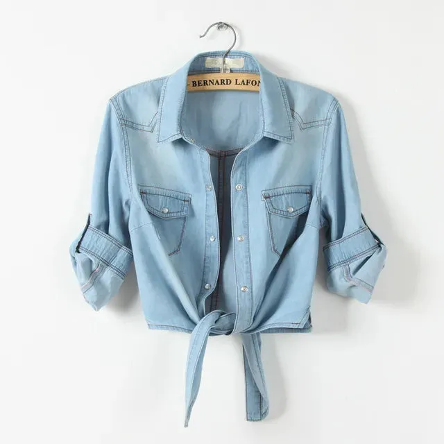 Sapphire | Casual Denim Cropped Top