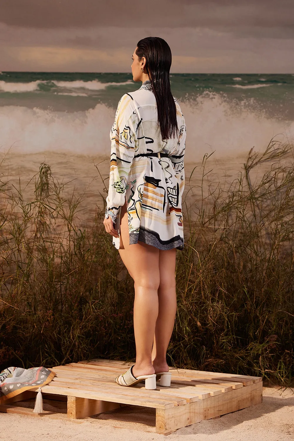Saun Resort Shirt Dress with Lace