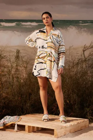 Saun Resort Shirt Dress with Lace