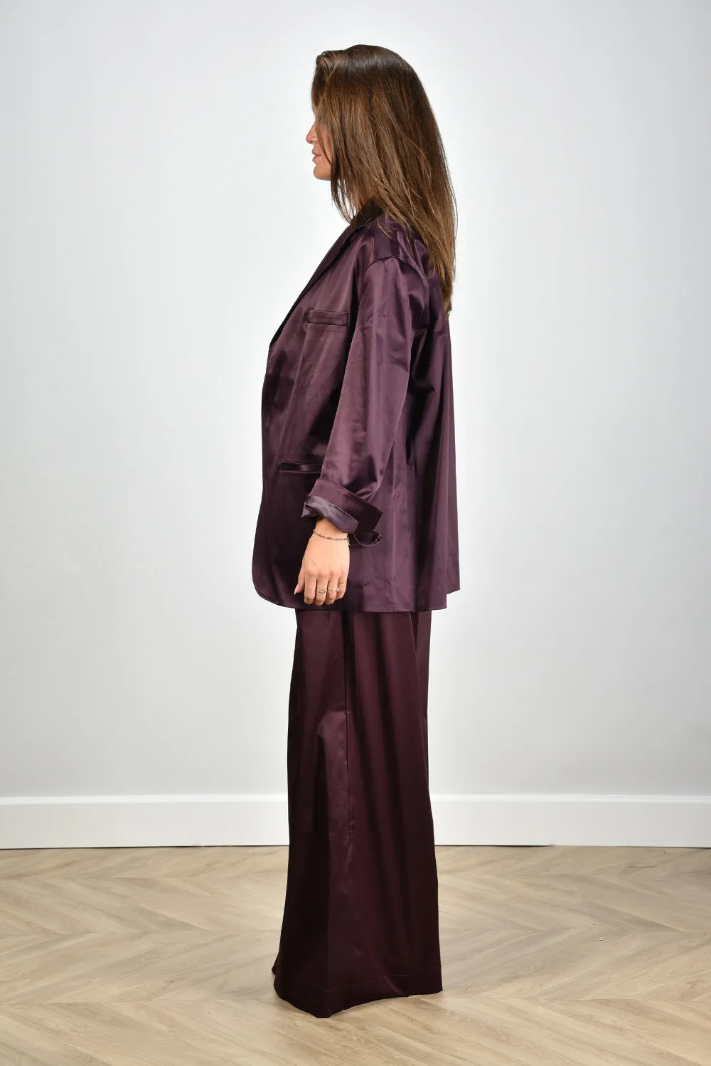 Sea Me Happy blazer Bailey Shiny Cotton plum