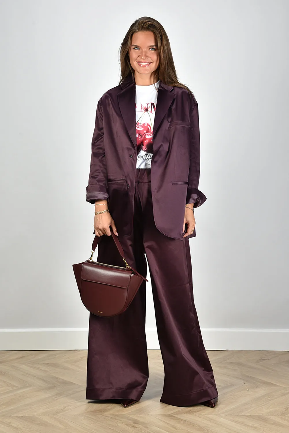 Sea Me Happy blazer Bailey Shiny Cotton plum