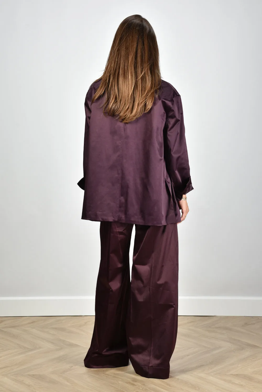 Sea Me Happy blazer Bailey Shiny Cotton plum