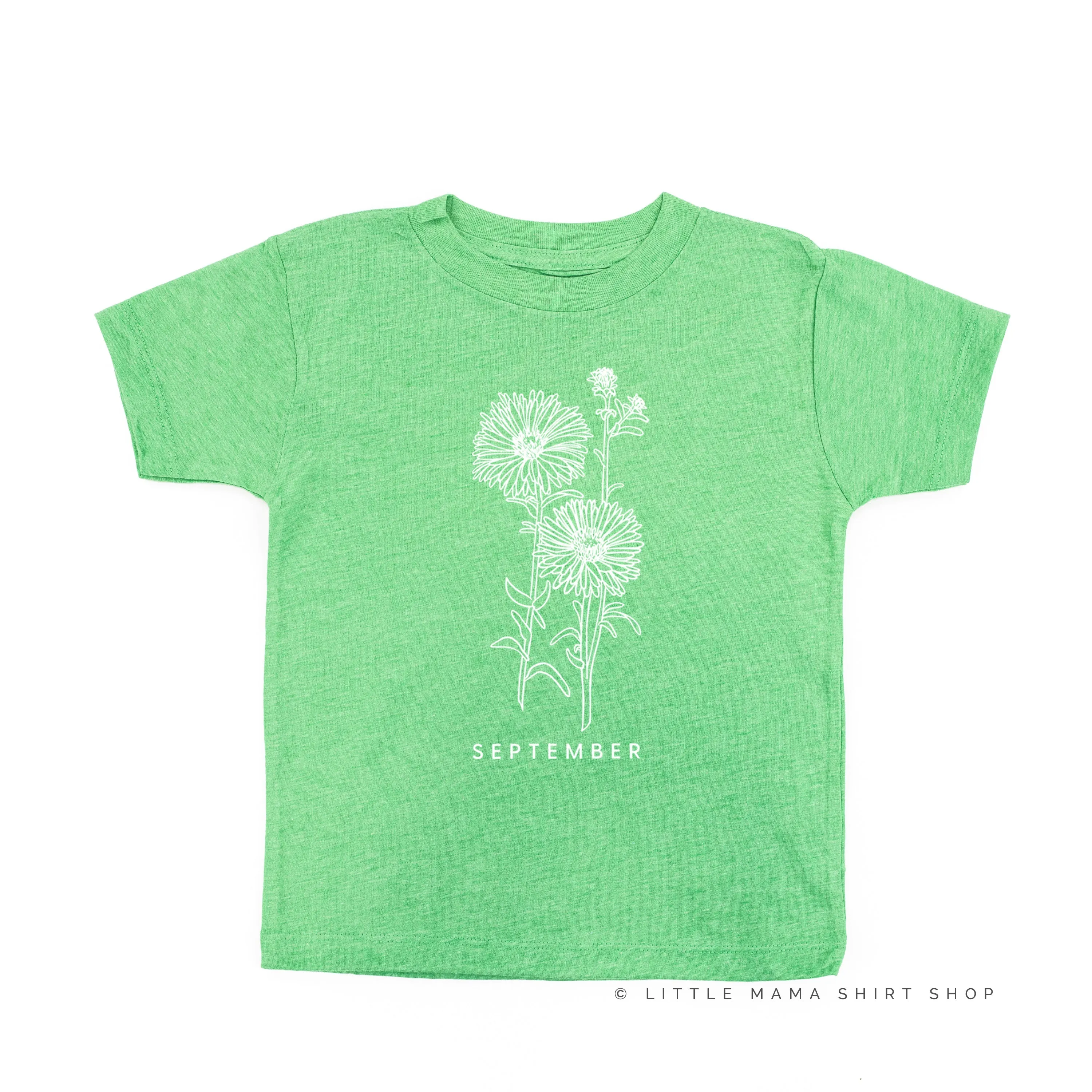 SEPTEMBER BIRTH FLOWER - Aster - Short Sleeve Child Shirt
