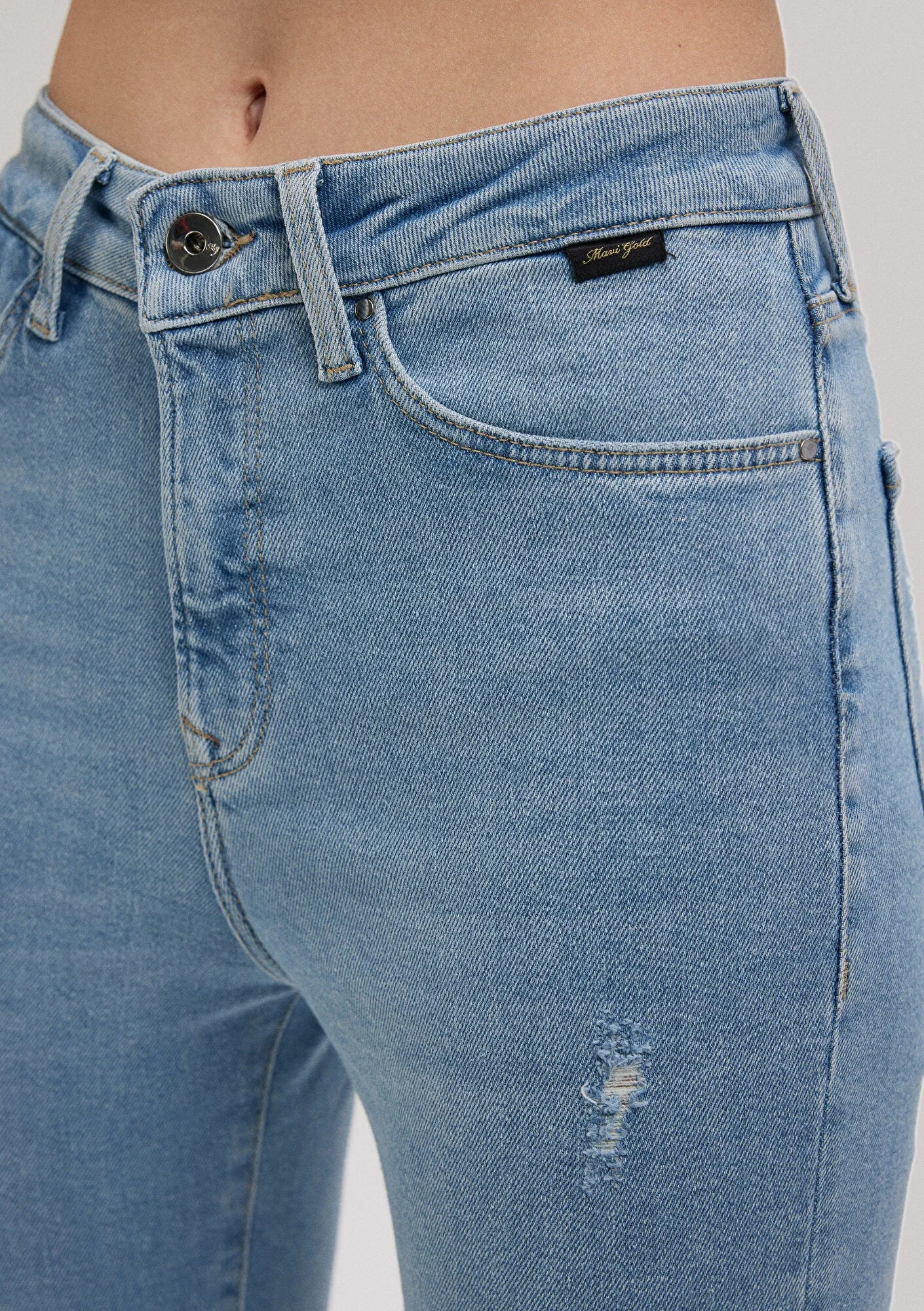 Serenay Light Gold Shape Jean Pants