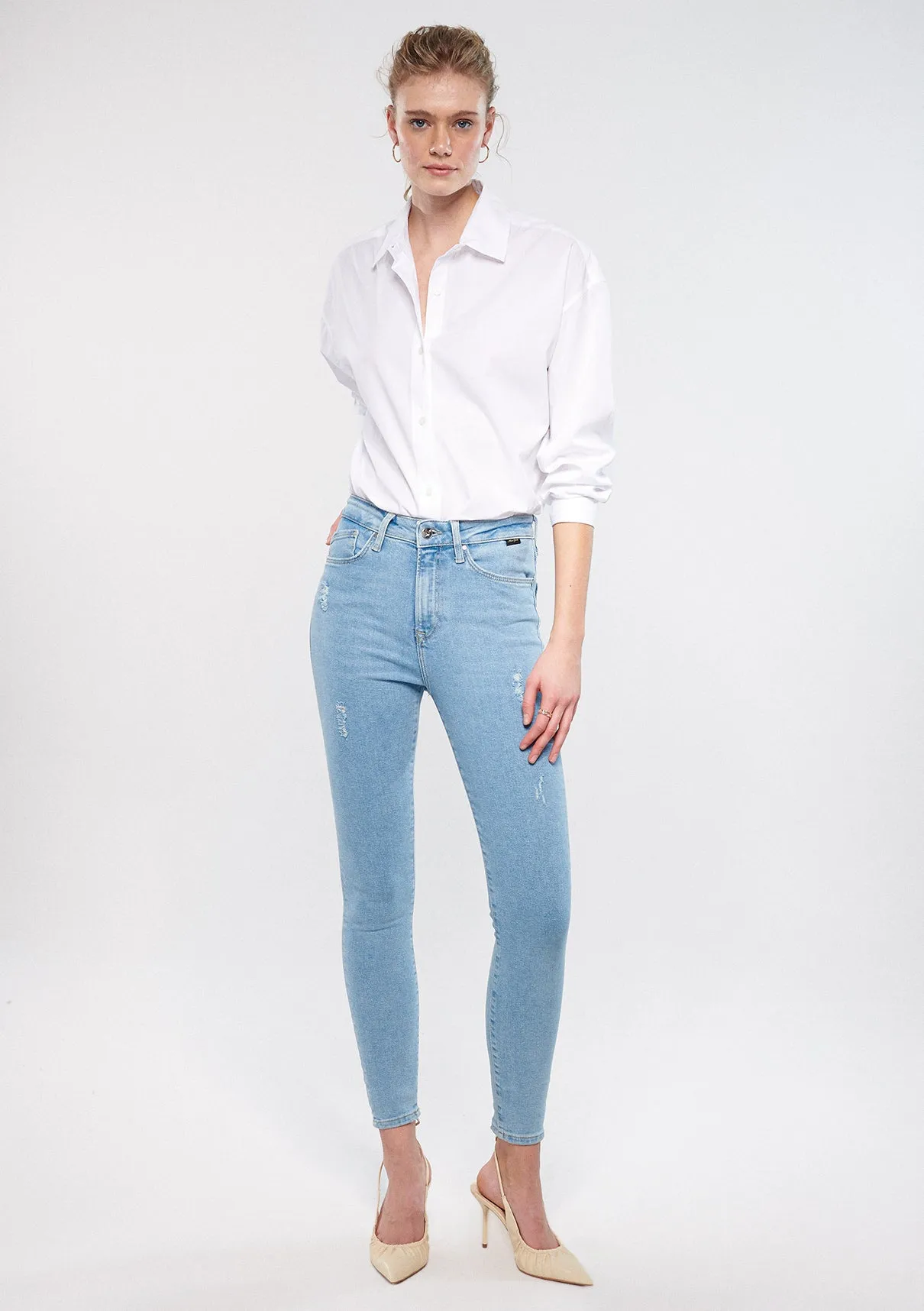 Serenay Light Gold Shape Jean Pants