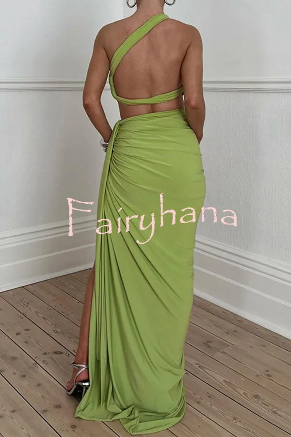 Sexy Backless Bandeau Top and Slim Slit Skirt Set