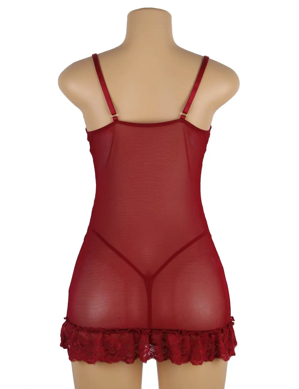 Sexy Red & Purple & Black & White Slim Deep V Neck Lace Sleepwear Egypt With Thong